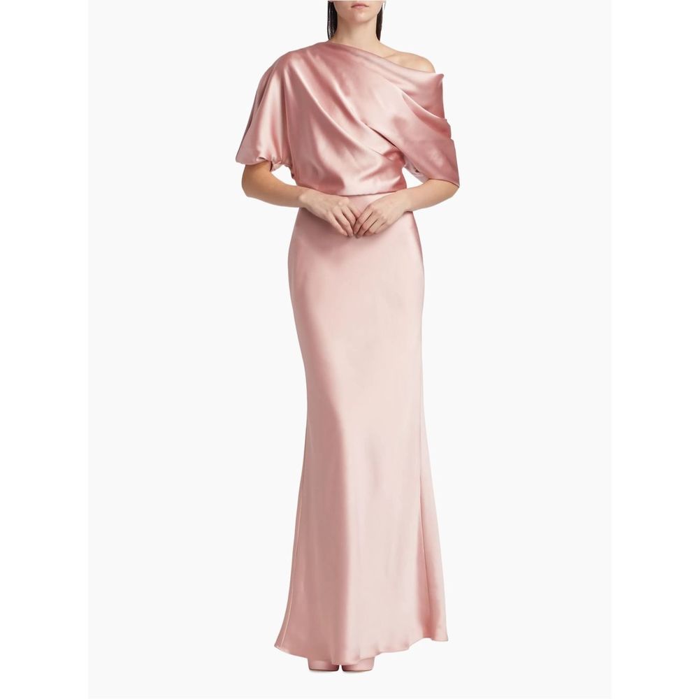 Amsale Satin One-Shoulder Gown Size US14 $495